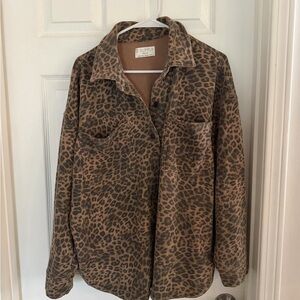 Z Supply Brown Leopard / Jaguar Utility Jacket / button up shirt